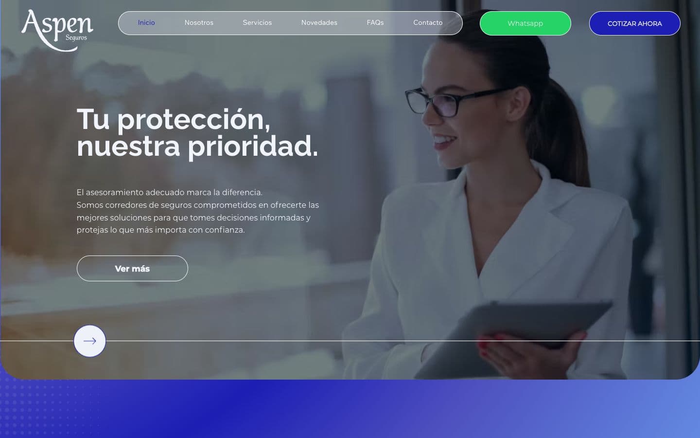 Sitio web de Aspen Seguros