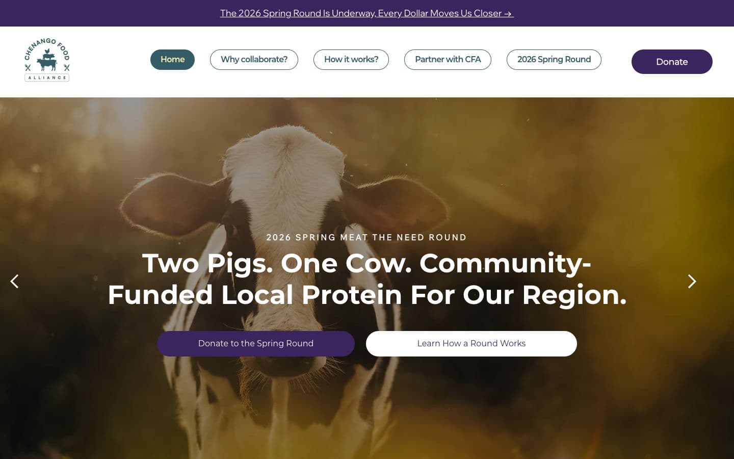 Sitio web de Chenango Food Alliance